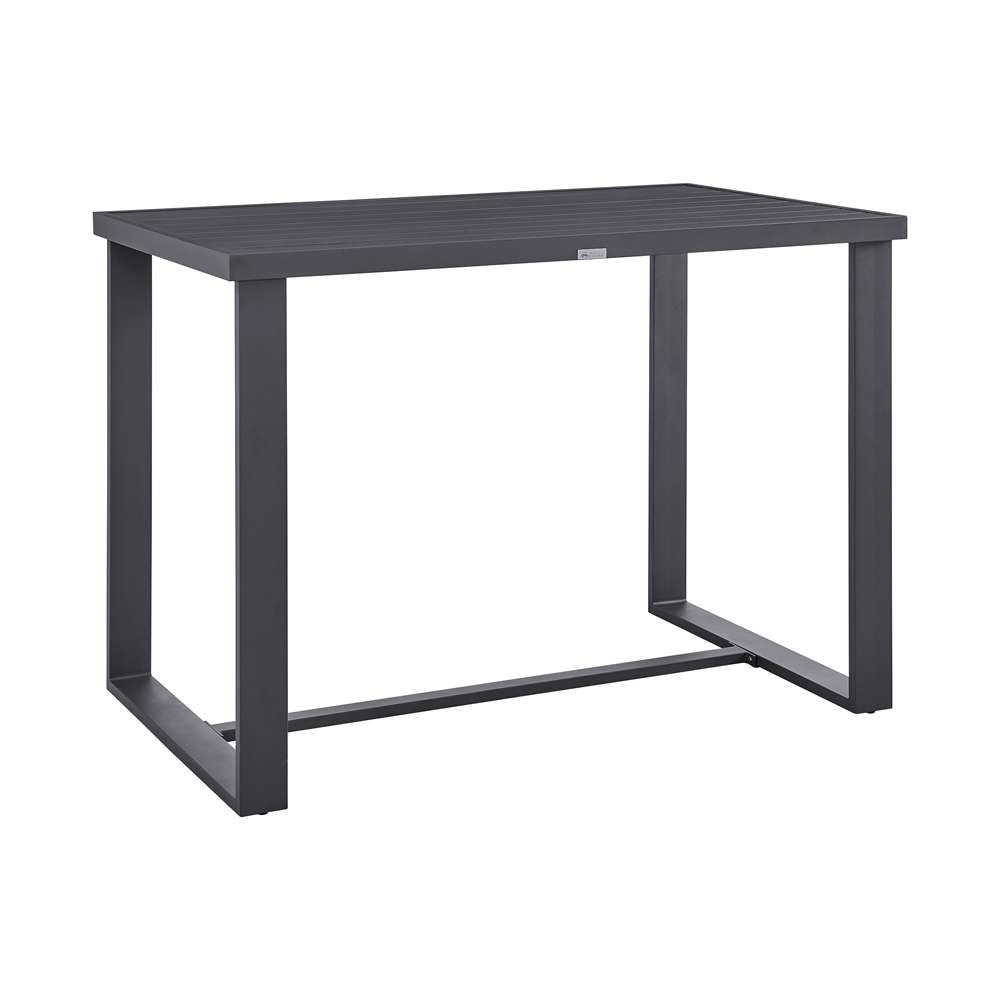 Armen Living - Argiope Outdoor Patio 5-Piece Bar Table Set in Aluminum with Grey Cushions - 840254333178 veiw 5