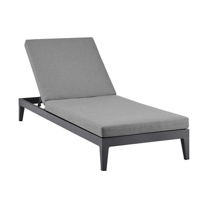 Armen Living - Argiope Outdoor Patio Adjustable Chaise Lounge Chair in Aluminum with Grey Cushions - 840254333017 veiw 1