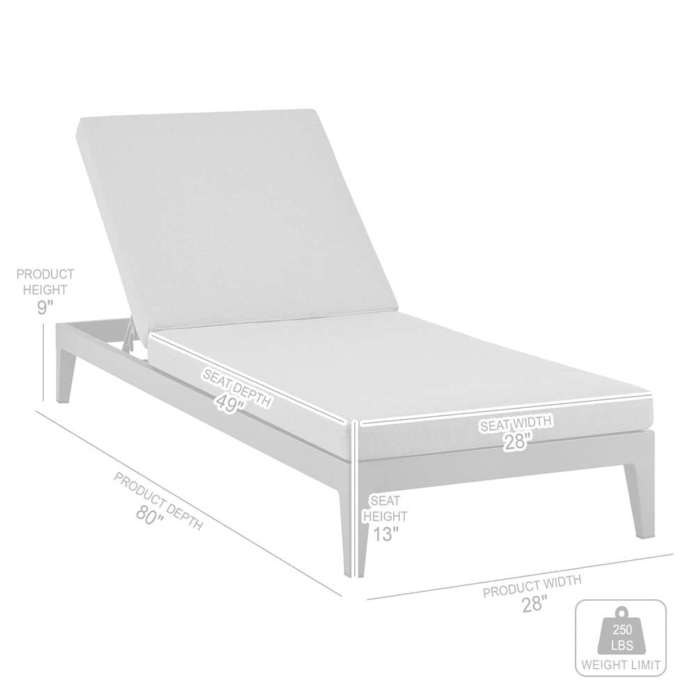 Armen Living - Argiope Outdoor Patio Adjustable Chaise Lounge Chair in Aluminum with Grey Cushions - 840254333017 veiw 7