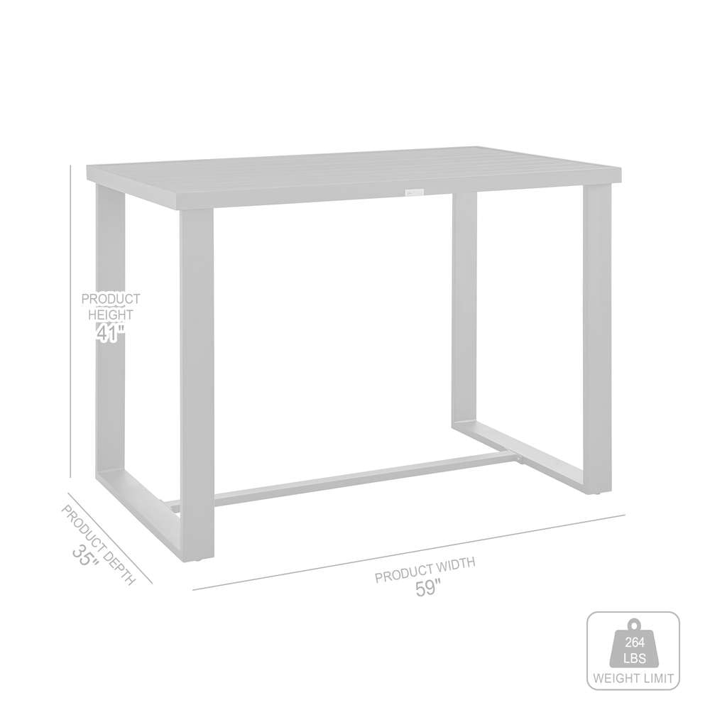 Armen Living - Argiope Outdoor Patio Bar Height Dining Table in Aluminum - 840254332980 veiw 6