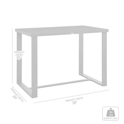 Armen Living - Argiope Outdoor Patio Bar Height Dining Table in Aluminum - 840254332980 veiw 6