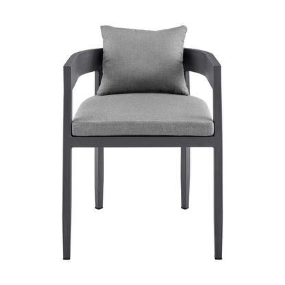Armen Living - Argiope Outdoor Patio Dining Chairs in Aluminum with Grey Cushions (Set of 2) - 840254332997 veiw 3