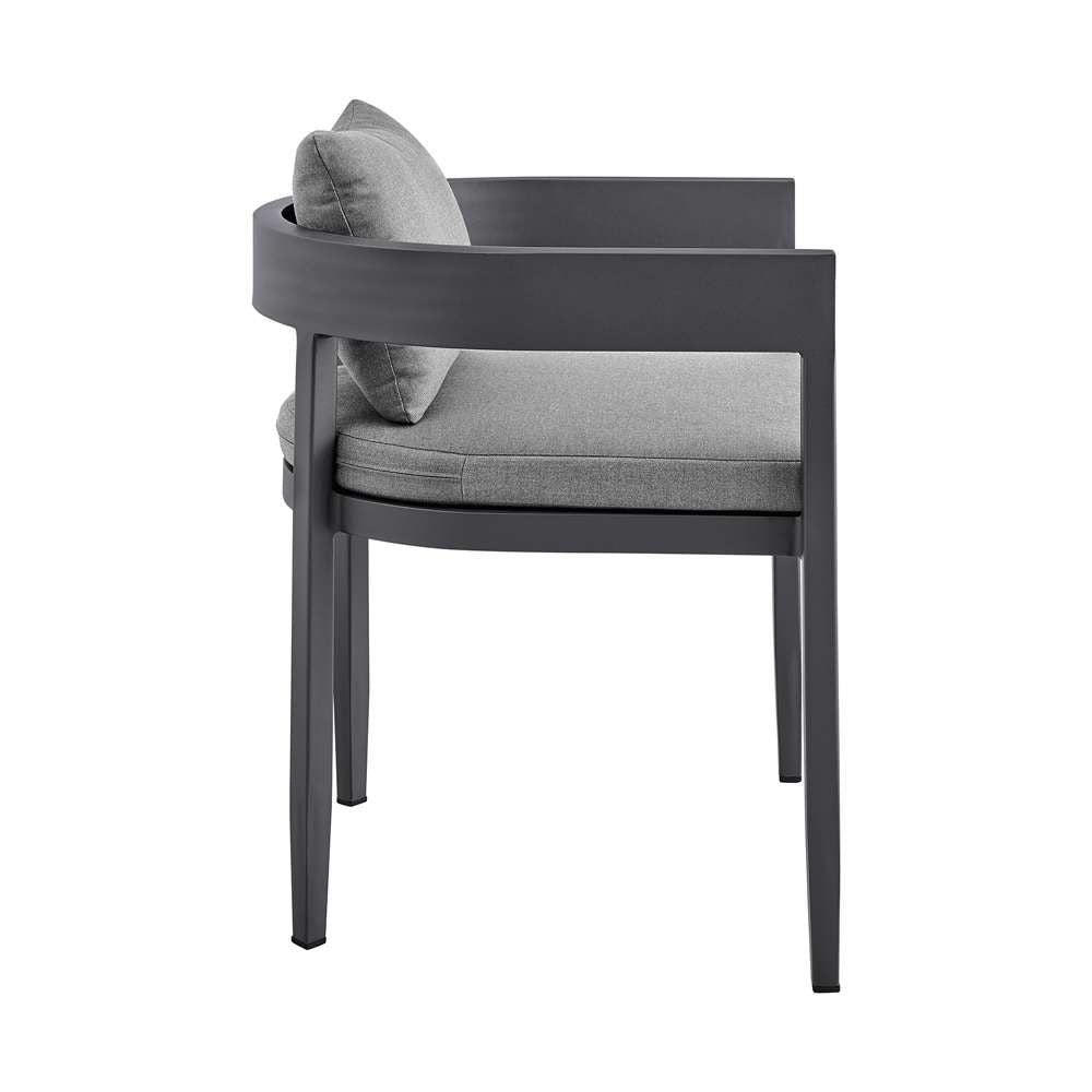 Armen Living - Argiope Outdoor Patio Dining Chairs in Aluminum with Grey Cushions (Set of 2) - 840254332997 veiw 4