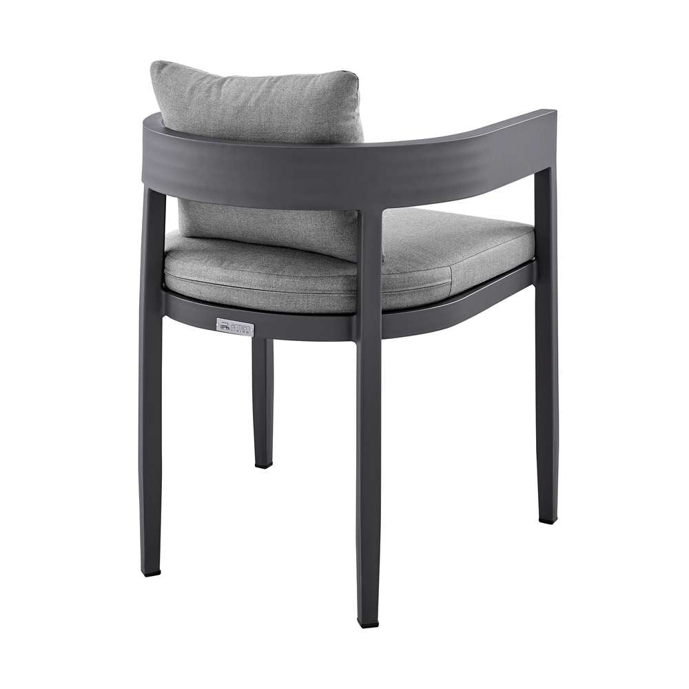 Armen Living - Argiope Outdoor Patio Dining Chairs in Aluminum with Grey Cushions (Set of 2) - 840254332997 veiw 5