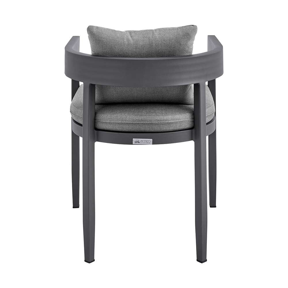 Armen Living - Argiope Outdoor Patio Dining Chairs in Aluminum with Grey Cushions (Set of 2) - 840254332997 veiw 6