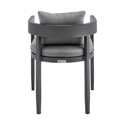 Armen Living - Argiope Outdoor Patio Dining Chairs in Aluminum with Grey Cushions (Set of 2) - 840254332997 veiw 6