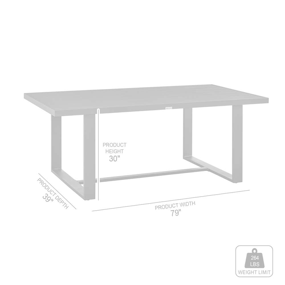 Armen Living - Argiope Outdoor Patio Dining Table in Aluminum - 840254333000 veiw 6
