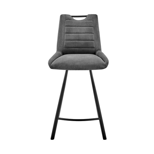 Armen Living - Arizona 30in Bar Height Bar Stool in Charcoal Fabric and Black Finish - LCAZBACH30_CLOSEOUT veiw 2