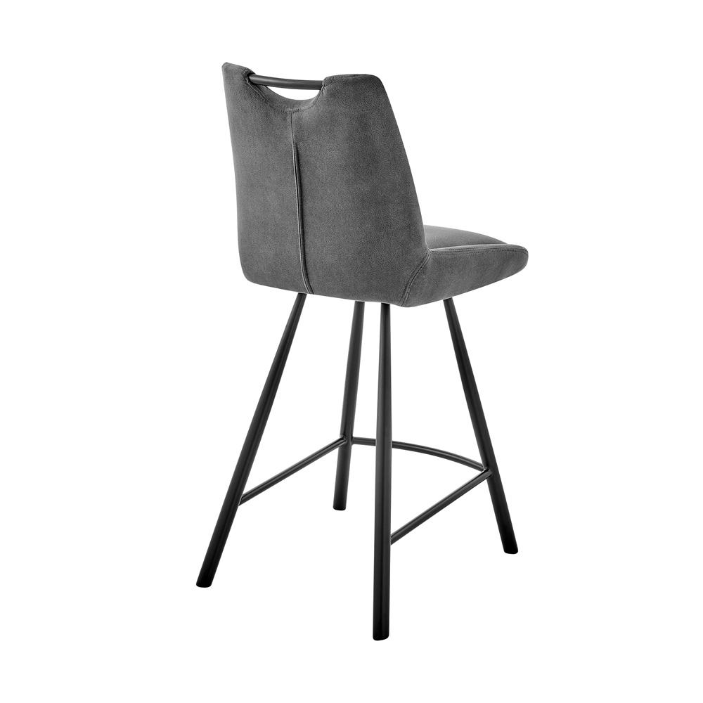 Armen Living - Arizona 30in Bar Height Bar Stool in Charcoal Fabric and Black Finish - LCAZBACH30_CLOSEOUT veiw 4