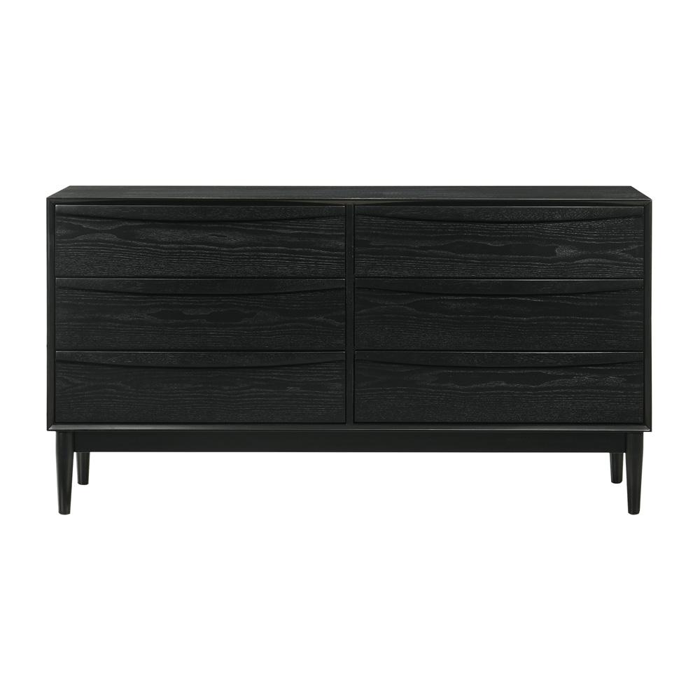 Armen Living - Artemio 6 Drawer Wood Dresser in Black Finish - LCARDRBLK view 1