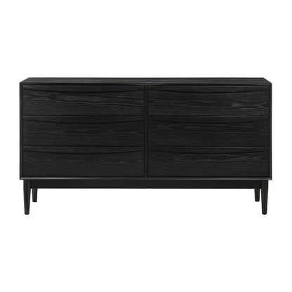 Armen Living - Artemio 6 Drawer Wood Dresser in Black Finish - LCARDRBLK view 1