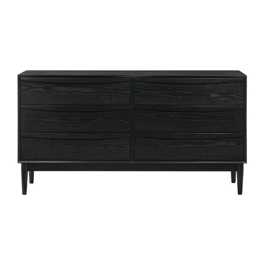 Armen Living - Artemio 6 Drawer Wood Dresser in Black Finish - LCARDRBLK view 1