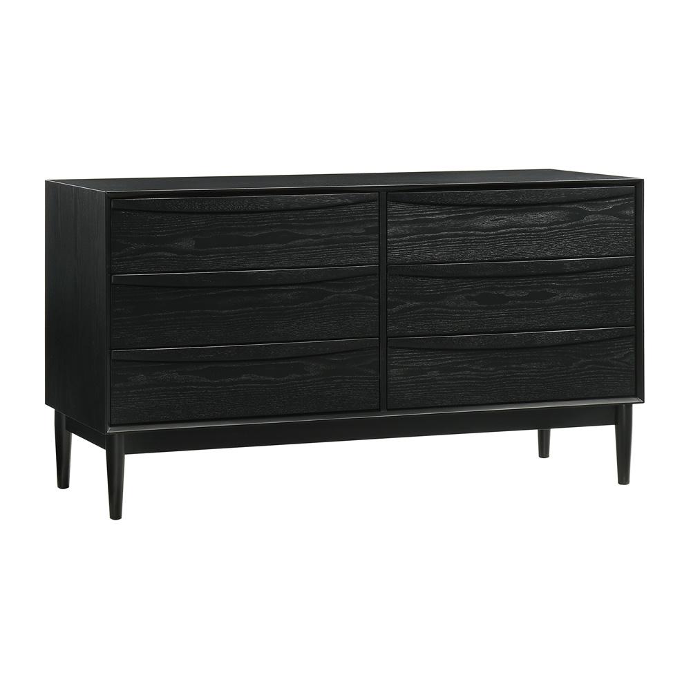 Armen Living - Artemio 6 Drawer Wood Dresser in Black Finish - LCARDRBLK view 2