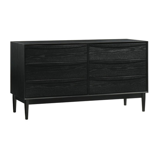 Armen Living - Artemio 6 Drawer Wood Dresser in Black Finish - LCARDRBLK view 2