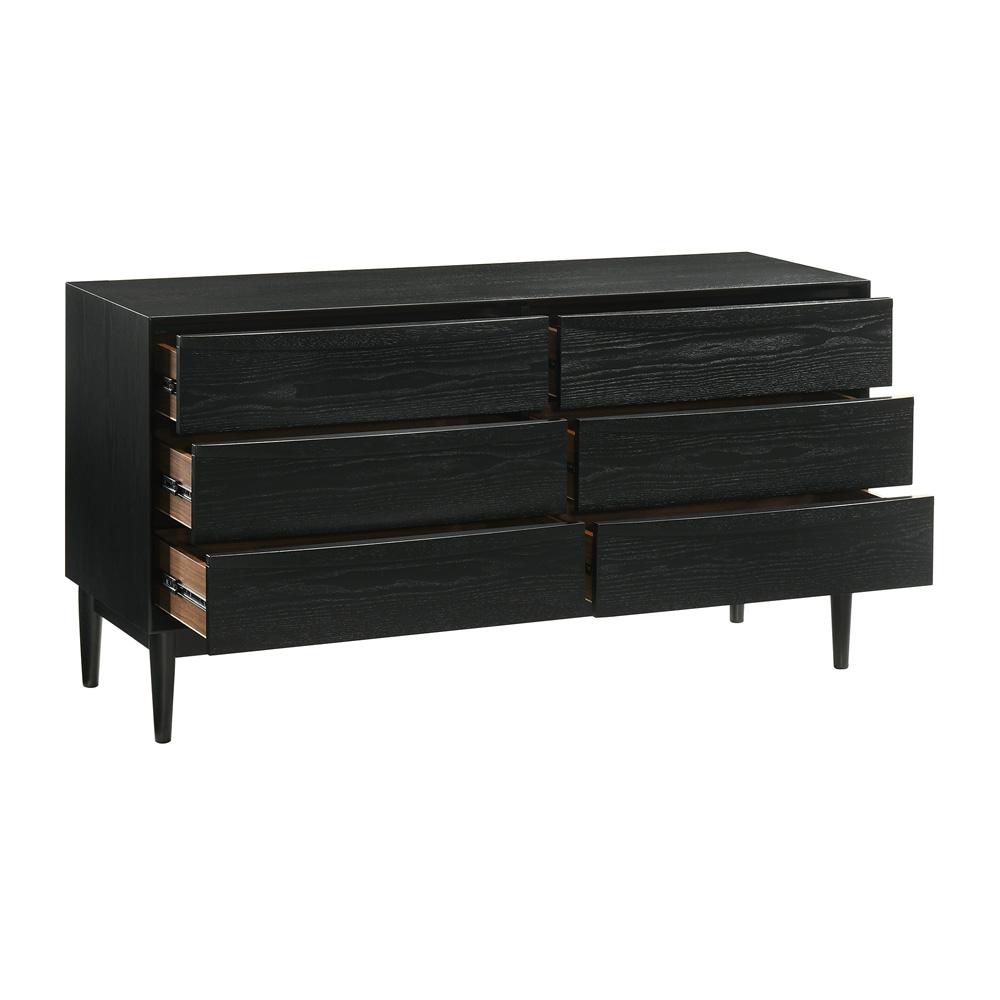 Armen Living - Artemio 6 Drawer Wood Dresser in Black Finish - LCARDRBLK view 3