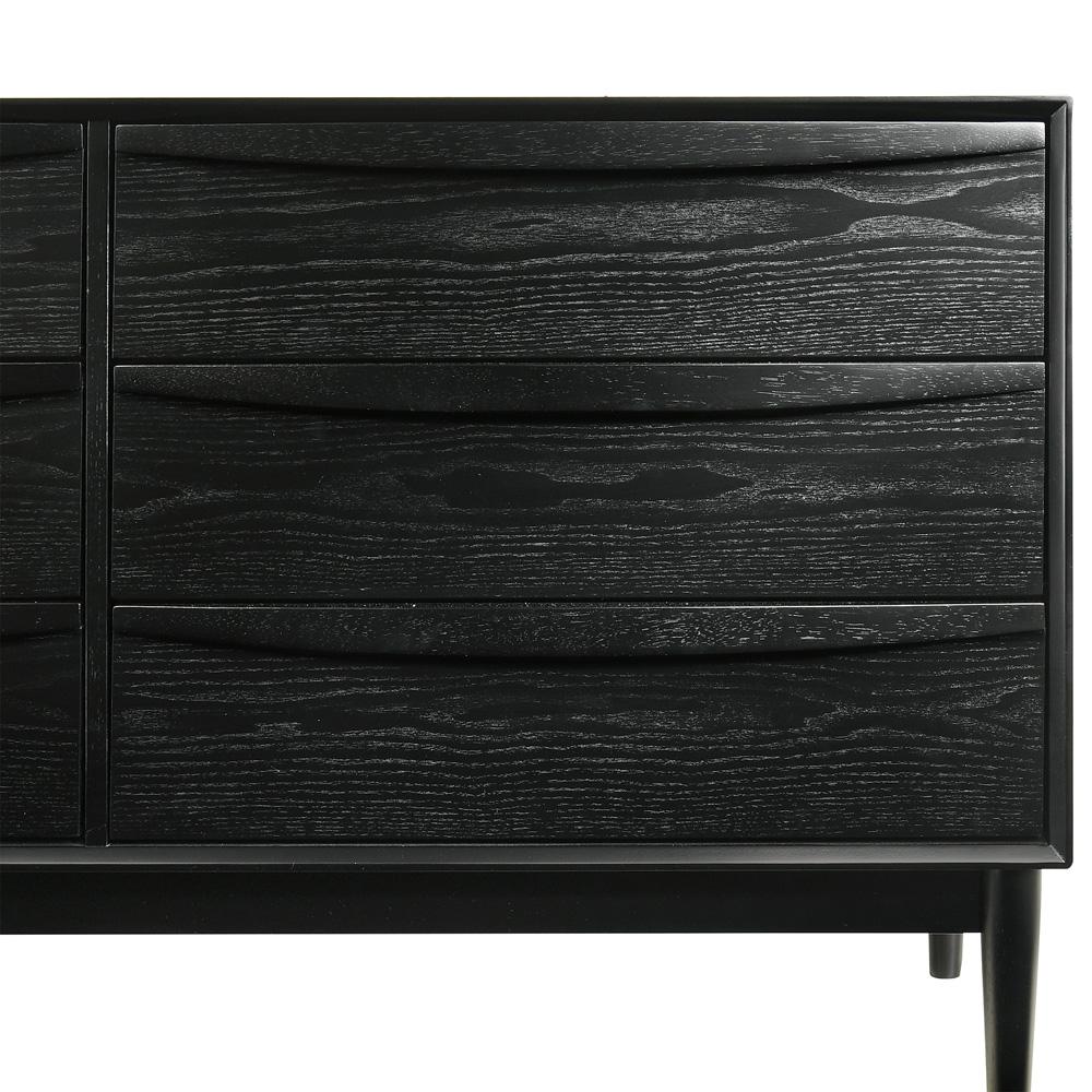 Armen Living - Artemio 6 Drawer Wood Dresser in Black Finish - LCARDRBLK view 5