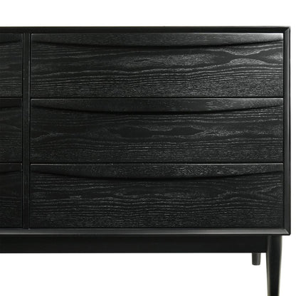 Armen Living - Artemio 6 Drawer Wood Dresser in Black Finish - LCARDRBLK view 5