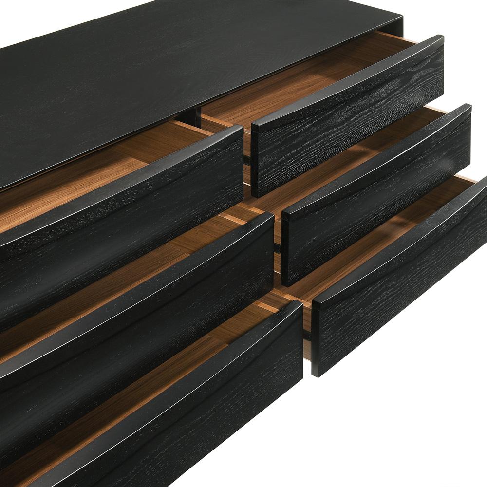 Armen Living - Artemio 6 Drawer Wood Dresser in Black Finish - LCARDRBLK view 6