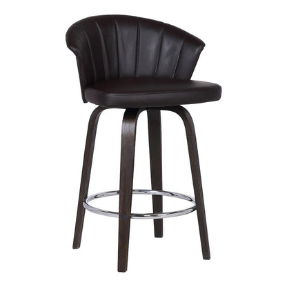 Armen Living - Ashley Wood Back 30in Swivel Brown Faux Leather Bar Stool - LCASBAWABR30 - CLOSEOUT veiw 1