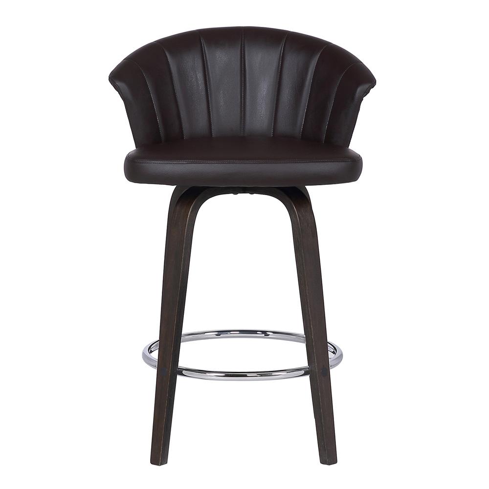 Armen Living - Ashley Wood Back 30in Swivel Brown Faux Leather Bar Stool - LCASBAWABR30 - CLOSEOUT veiw 2