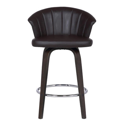 Armen Living - Ashley Wood Back 30in Swivel Brown Faux Leather Bar Stool - LCASBAWABR30 - CLOSEOUT veiw 2