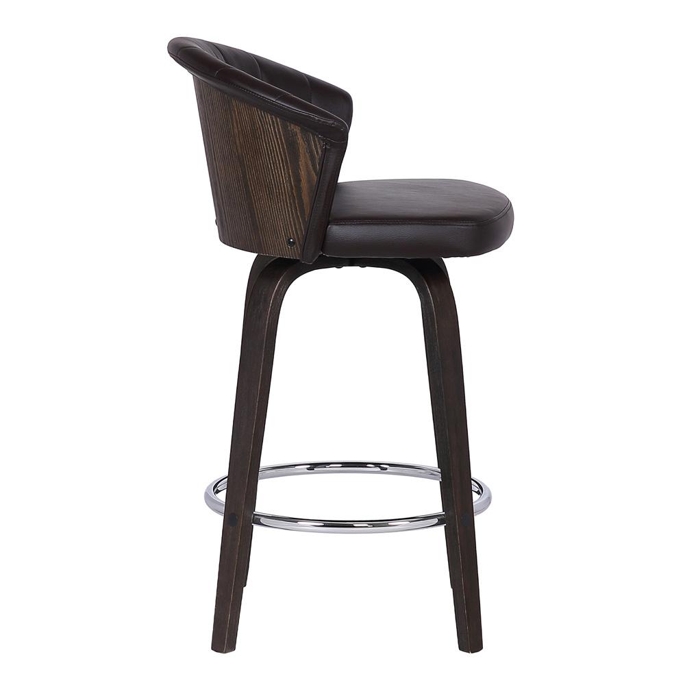 Armen Living - Ashley Wood Back 30in Swivel Brown Faux Leather Bar Stool - LCASBAWABR30 - CLOSEOUT veiw 3