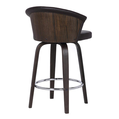 Armen Living - Ashley Wood Back 30in Swivel Brown Faux Leather Bar Stool - LCASBAWABR30 - CLOSEOUT veiw 4
