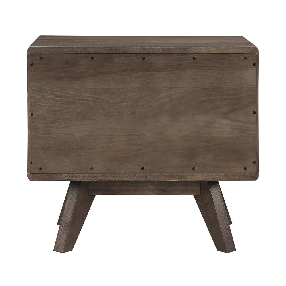 Armen Living - Astoria 3 Piece Queen Bedroom Set in Oak with Black Faux Leather  - SETAHBDQN3A veiw 5