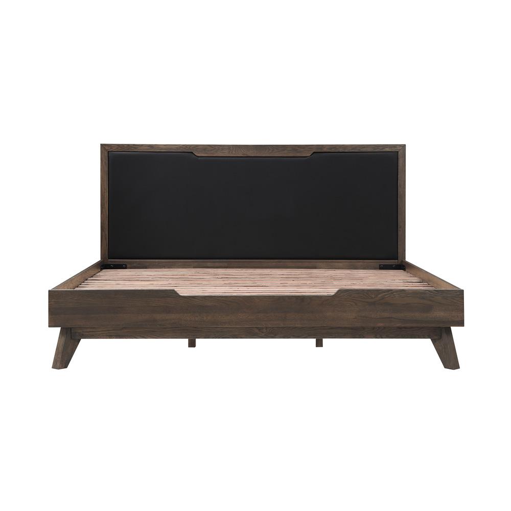 Armen Living - Astoria 4 Piece King Bedroom Set in Oak with Black Faux Leather  - SETAHBDKG4A veiw 2