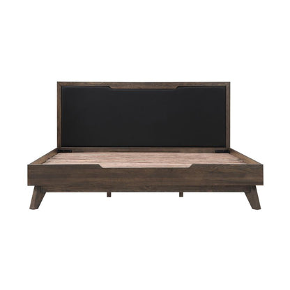 Armen Living - Astoria 4 Piece King Bedroom Set in Oak with Black Faux Leather  - SETAHBDKG4A veiw 2