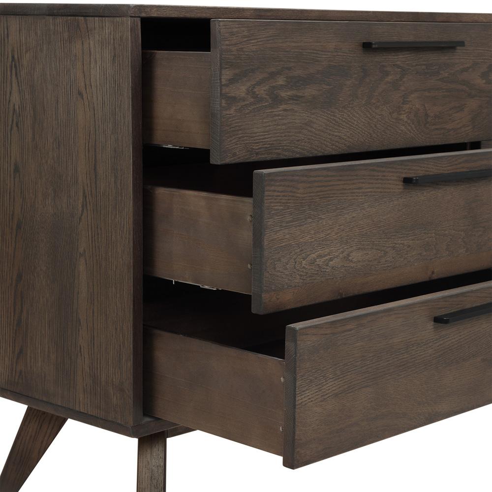 Armen Living - Astoria 4 Piece King Bedroom Set in Oak with Black Faux Leather  - SETAHBDKG4A veiw 6