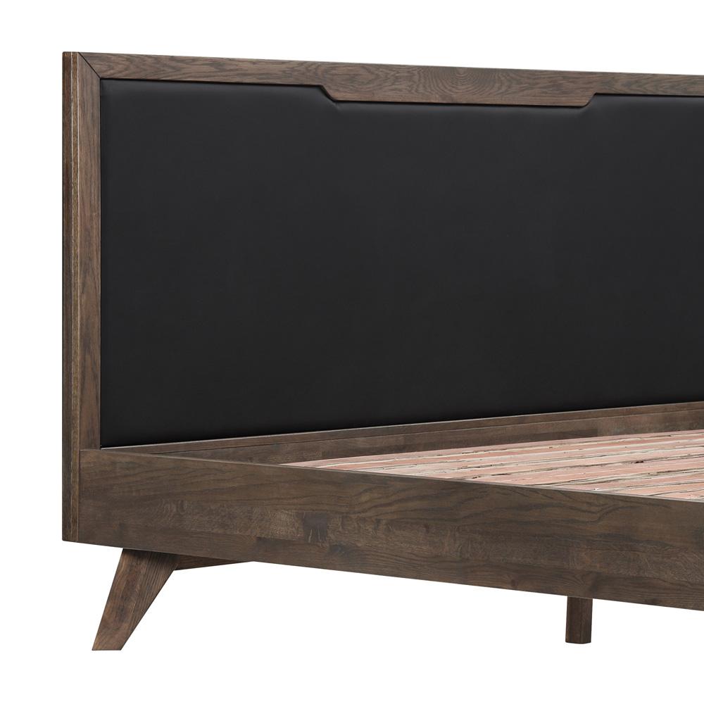Armen Living - Astoria King Platform Bed Frame in Oak with Black Faux Leather  - LCAHBDDGKG veiw 4