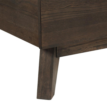 Armen Living - Astoria King Platform Bed Frame in Oak with Black Faux Leather  - LCAHBDDGKG veiw 5