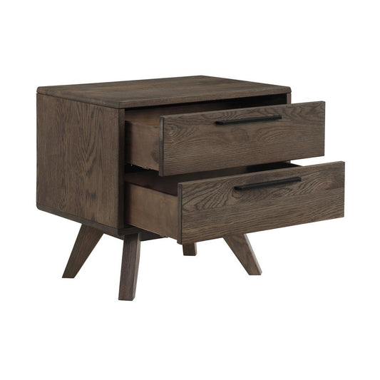 Armen Living - Astoria Oak 2 Drawer Nightstand - LCAHLADG veiw 3