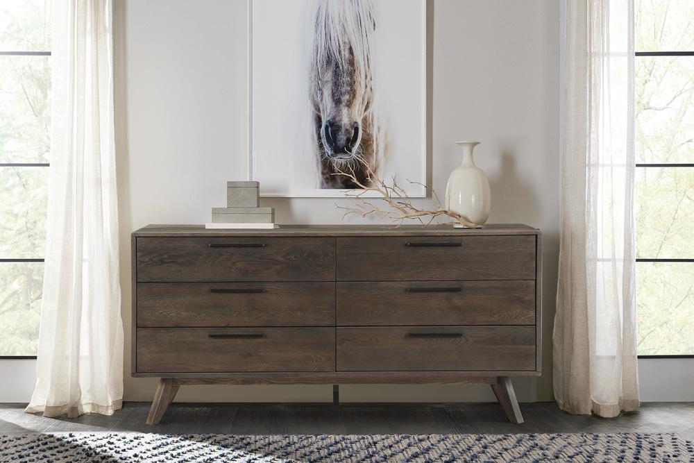 Armen Living - Astoria Oak Dresser for Bedroom with 6 Drawers - LCAHDRDG veiw 10