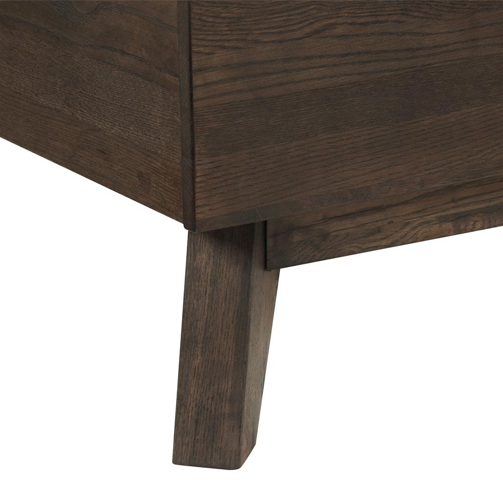 Armen Living - Astoria Queen Platform Bed Frame in Oak with Black Faux Leather  - LCAHBDDGQN veiw 5