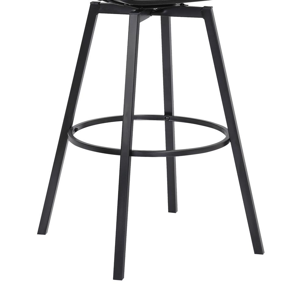 Armen Living  - Athena 31in Swivel Black Wood Bar Stool in Grey Faux Leather with Black Metal - LCATBABLKGRY30 veiw 8