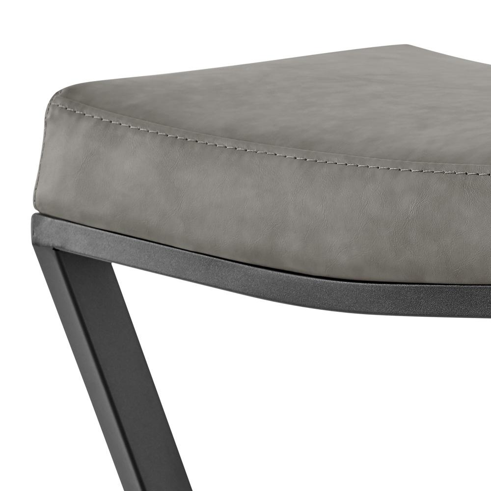 Armen Living - Atlantis 26in Backless Counter Stool with Matte Black Iron and Vintage Gray Faux Leather - LCAT26BLKVGRY veiw 6