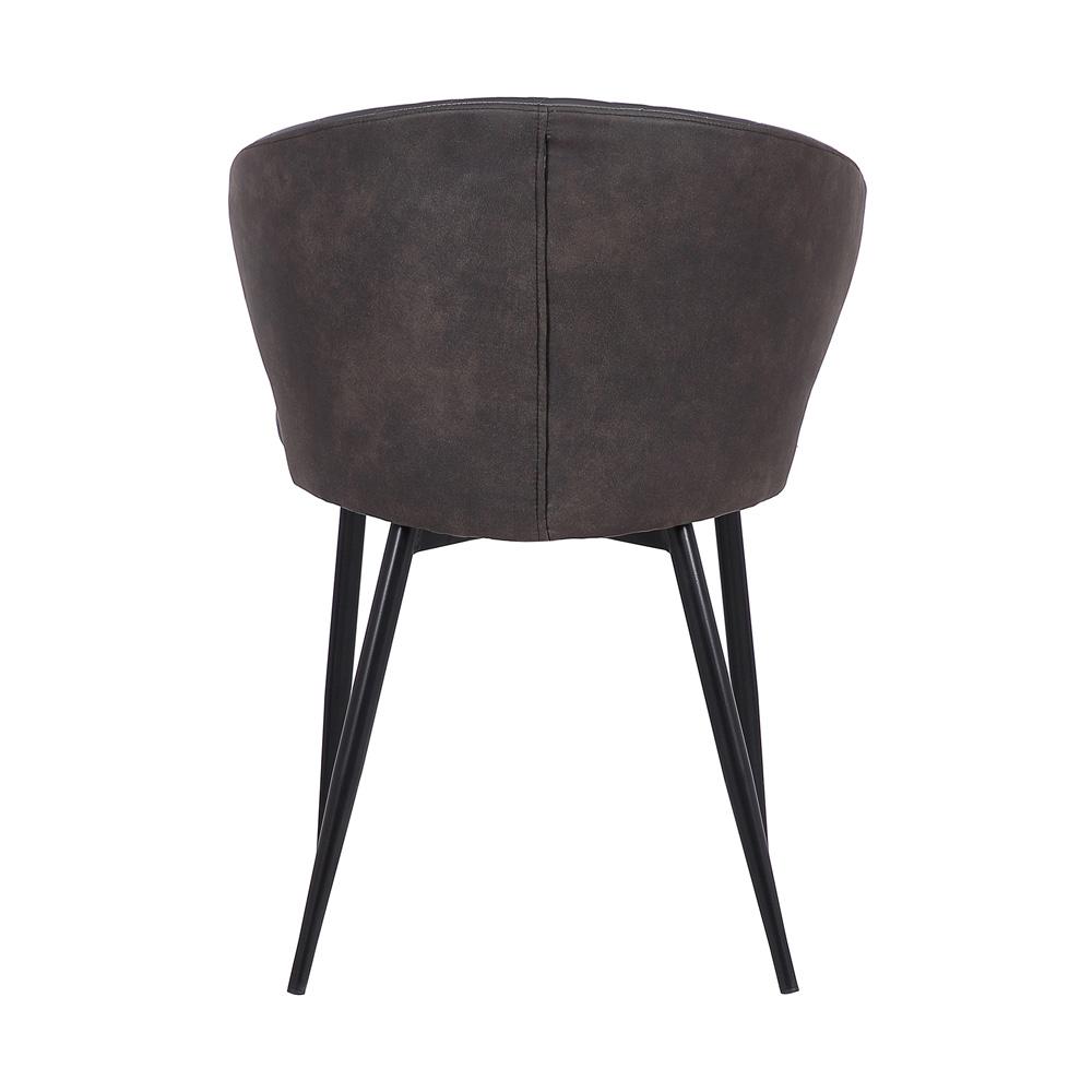 Armen Living - Ava Contemporary Dining Chair in Black Powder Coated Finish and Gray Faux Leather - LCAVSIBLGR veiw 3
