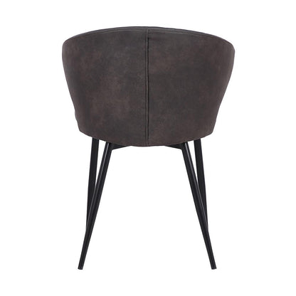 Armen Living - Ava Contemporary Dining Chair in Black Powder Coated Finish and Gray Faux Leather - LCAVSIBLGR veiw 3