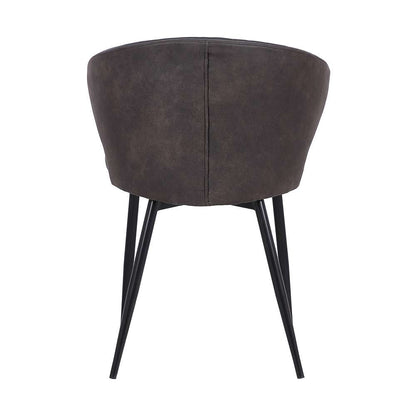 Armen Living - Ava Contemporary Dining Chair in Black Powder Coated Finish and Gray Faux Leather - LCAVSIBLGR veiw 5