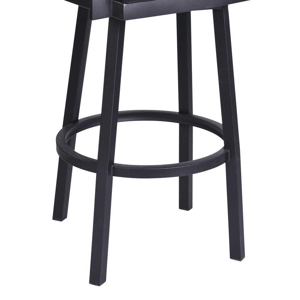 Armen Living - Balboa 26in Counter Height Swivel Vintage Black Faux Leather and Metal Bar Stool with Arms - LCBBARBABLVB26 veiw 6