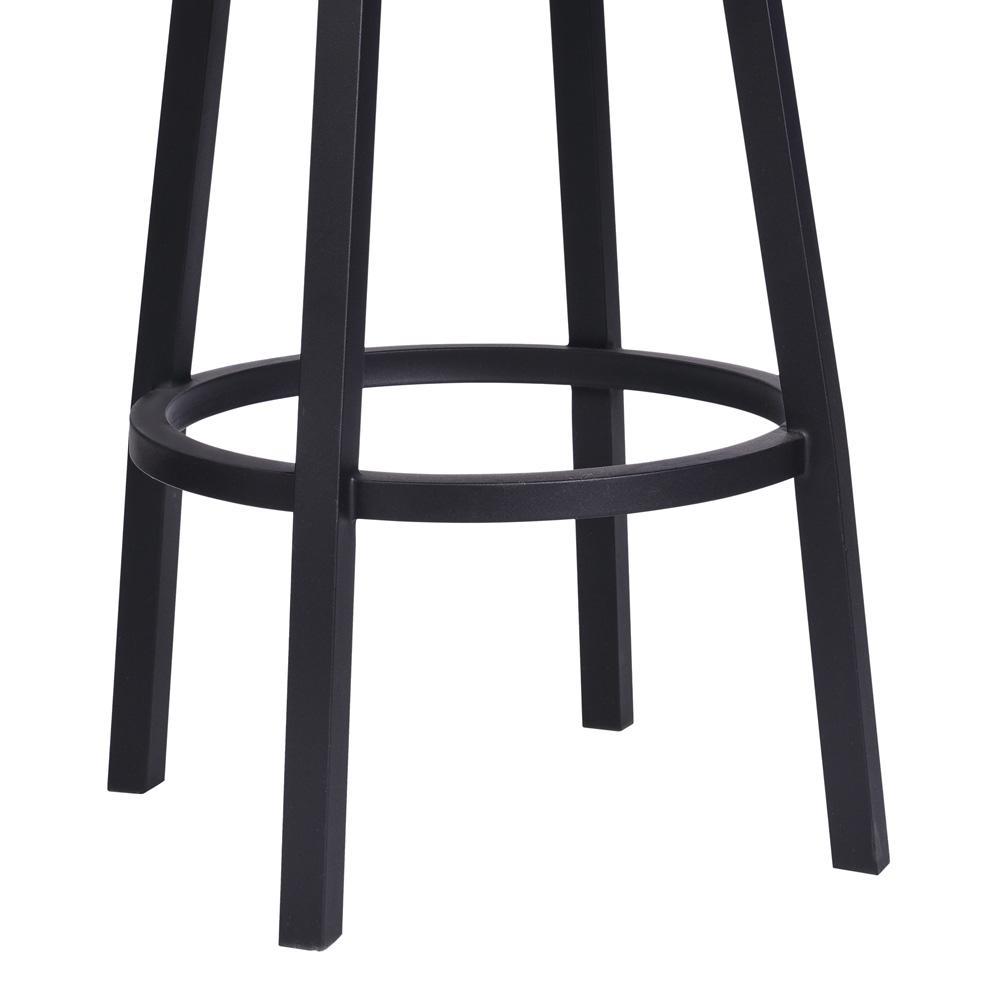 Armen Living - Balboa 26in Counter Height Swivel Vintage Black Faux Leather and Metal Bar Stool - LCBBBABLVB26 veiw 6