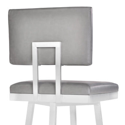 Armen Living - Balboa 26in Counter Height Swivel Vintage Grey and Brushed Stainless Steel Bar Stool  - LCBBBABSVG26 veiw 4