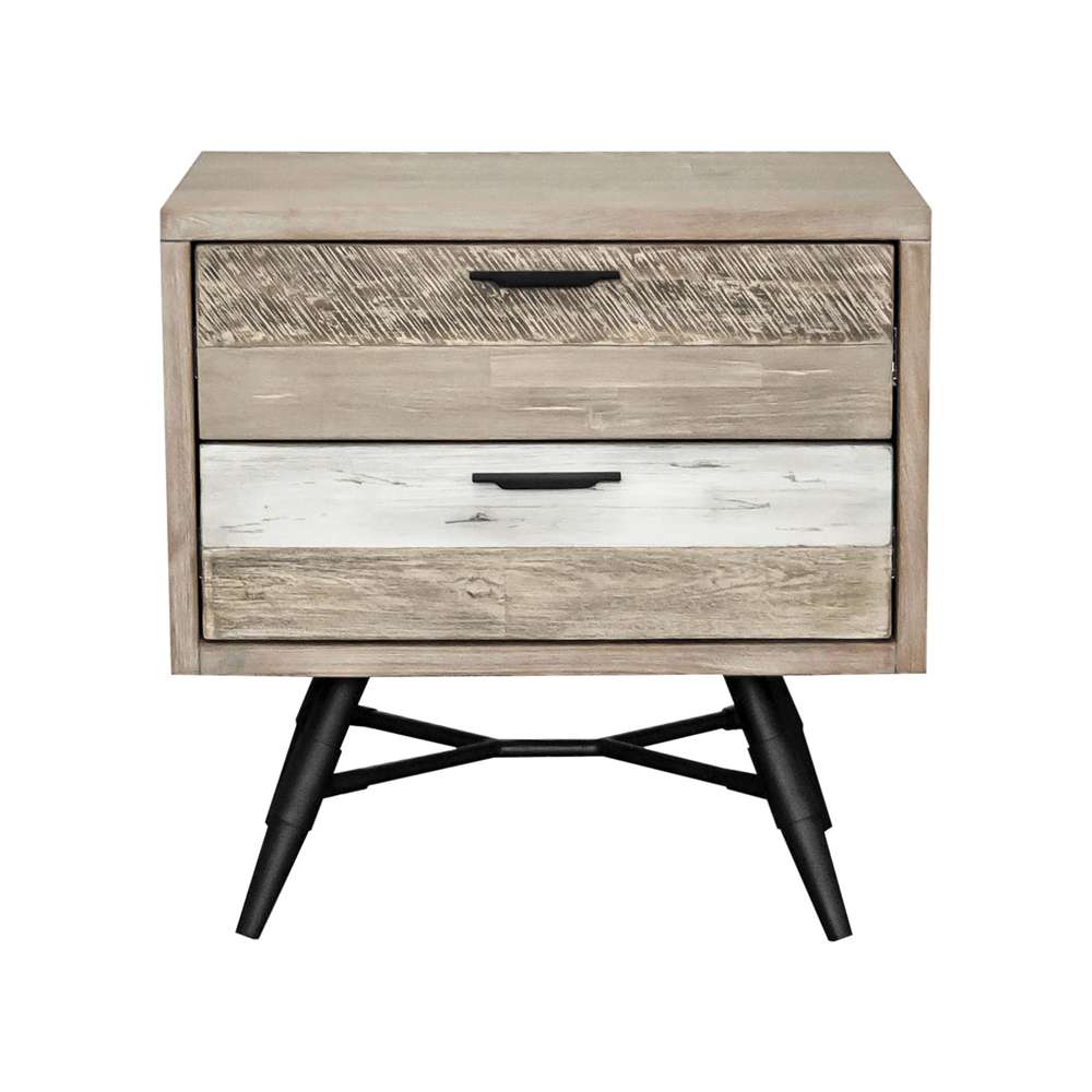 Armen Living - Bridges 2 Drawer Nightstand in Two Tone Acacia Wood - LCBRLAGR view 1