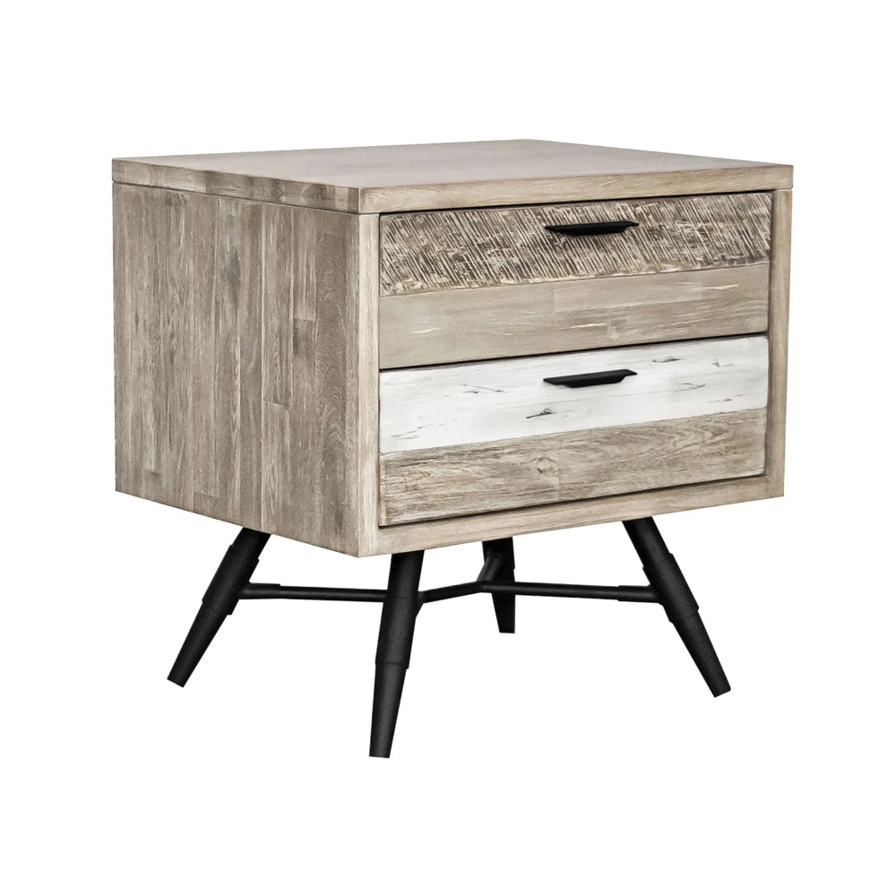 Armen Living - Bridges 2 Drawer Nightstand in Two Tone Acacia Wood - LCBRLAGR view 7
