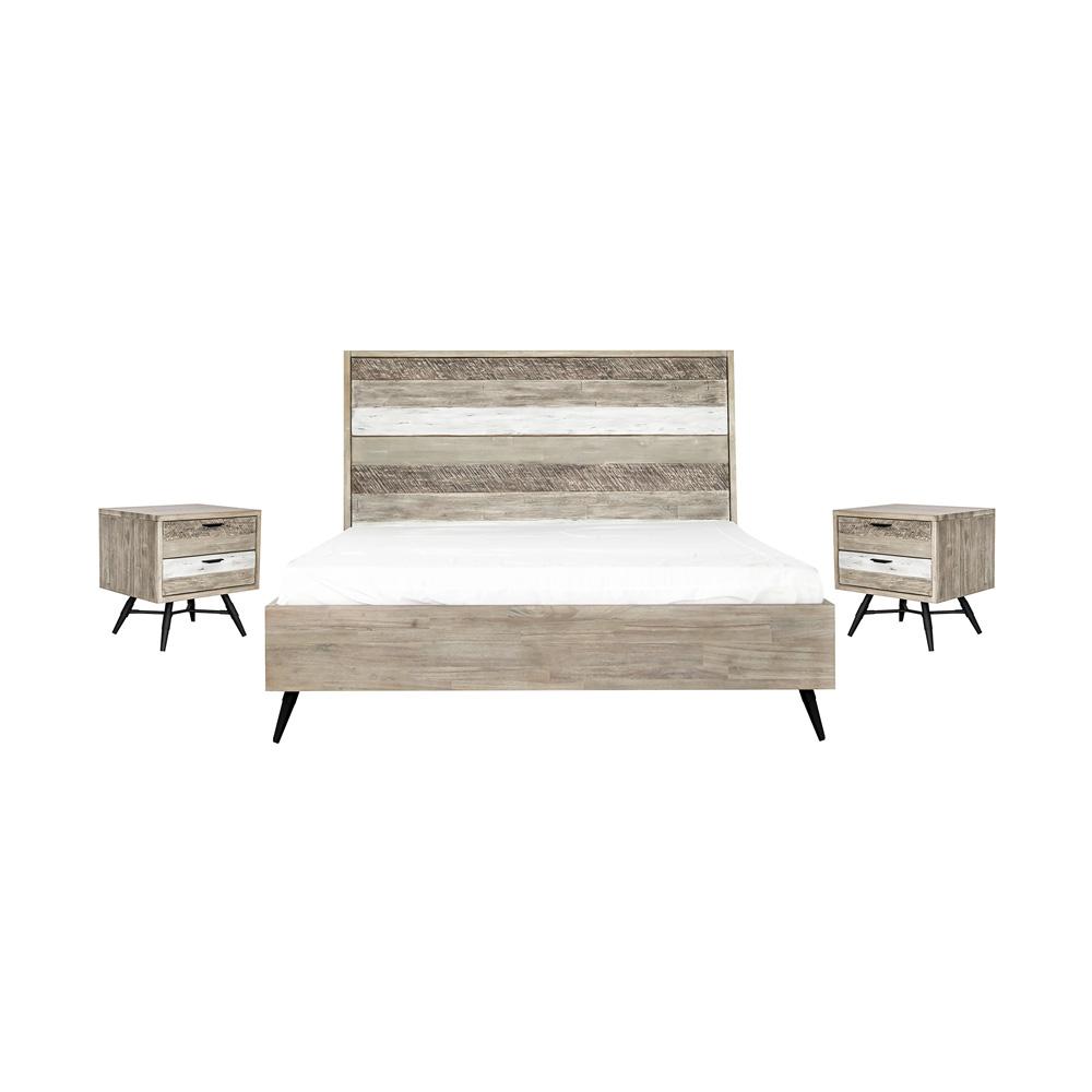 Armen Living - Bridges 3 Piece King Bedroom Set in Two-Tone Acacia Wood - SETBRBDKG3A veiw 1