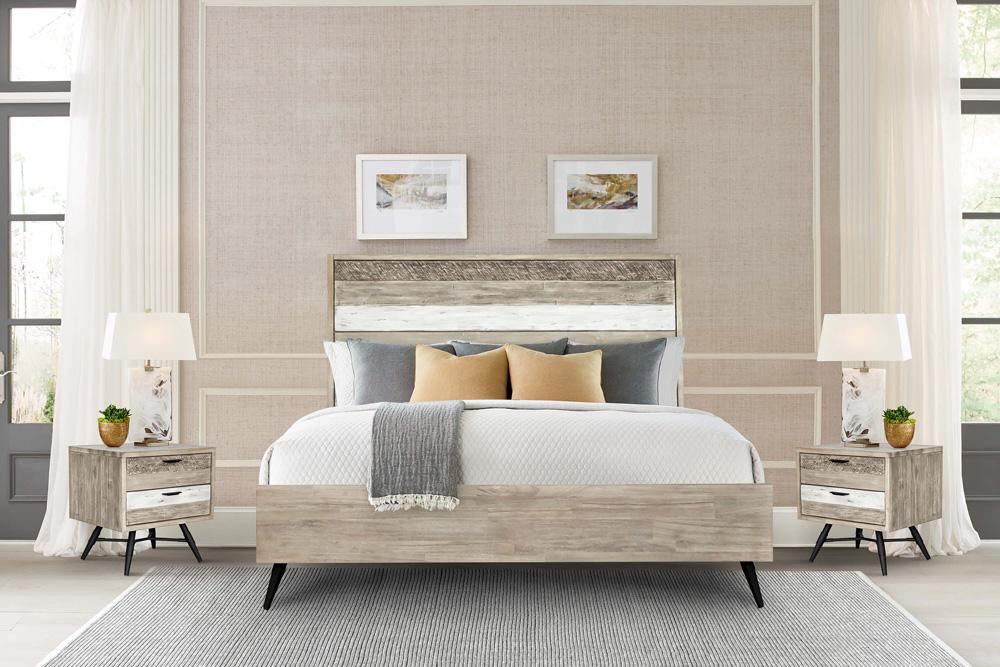 Armen Living - Bridges 3 Piece King Bedroom Set in Two-Tone Acacia Wood - SETBRBDKG3A veiw 7