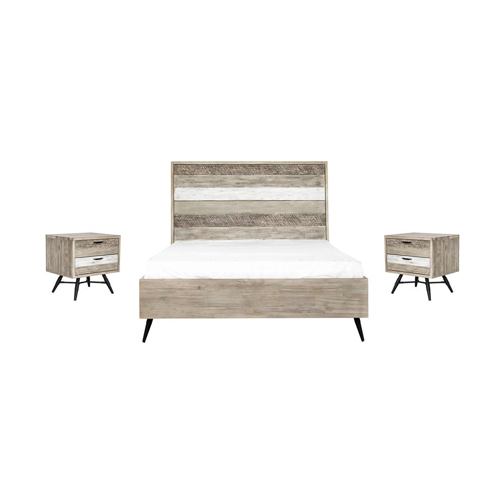 Armen Living - Bridges 3 Piece Queen Bedroom Set in Two-Tone Acacia Wood - SETBRBDQN3A veiw 1