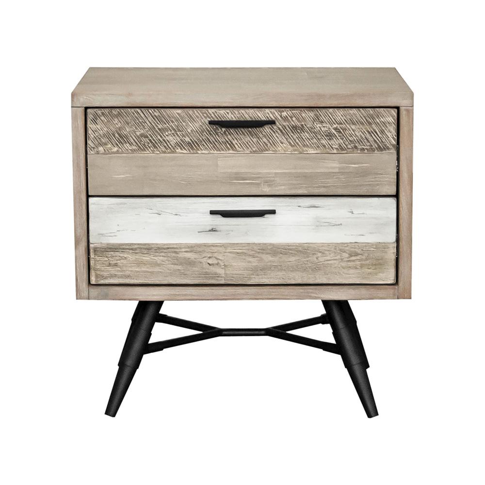 Armen Living - Bridges 3 Piece Queen Bedroom Set in Two-Tone Acacia Wood - SETBRBDQN3A veiw 4
